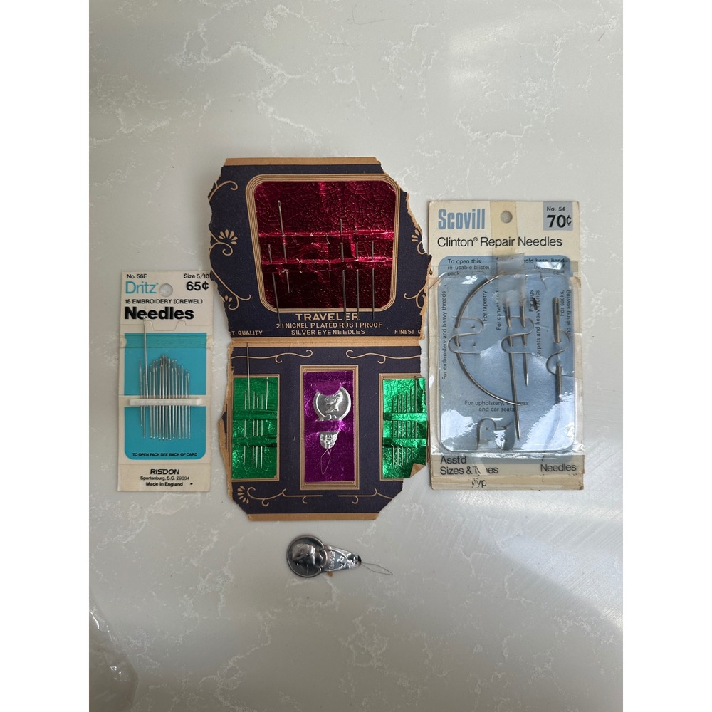 Vintage 1950s Sewing Supplies Lot Dritz Scovill Traveler Needles Notions